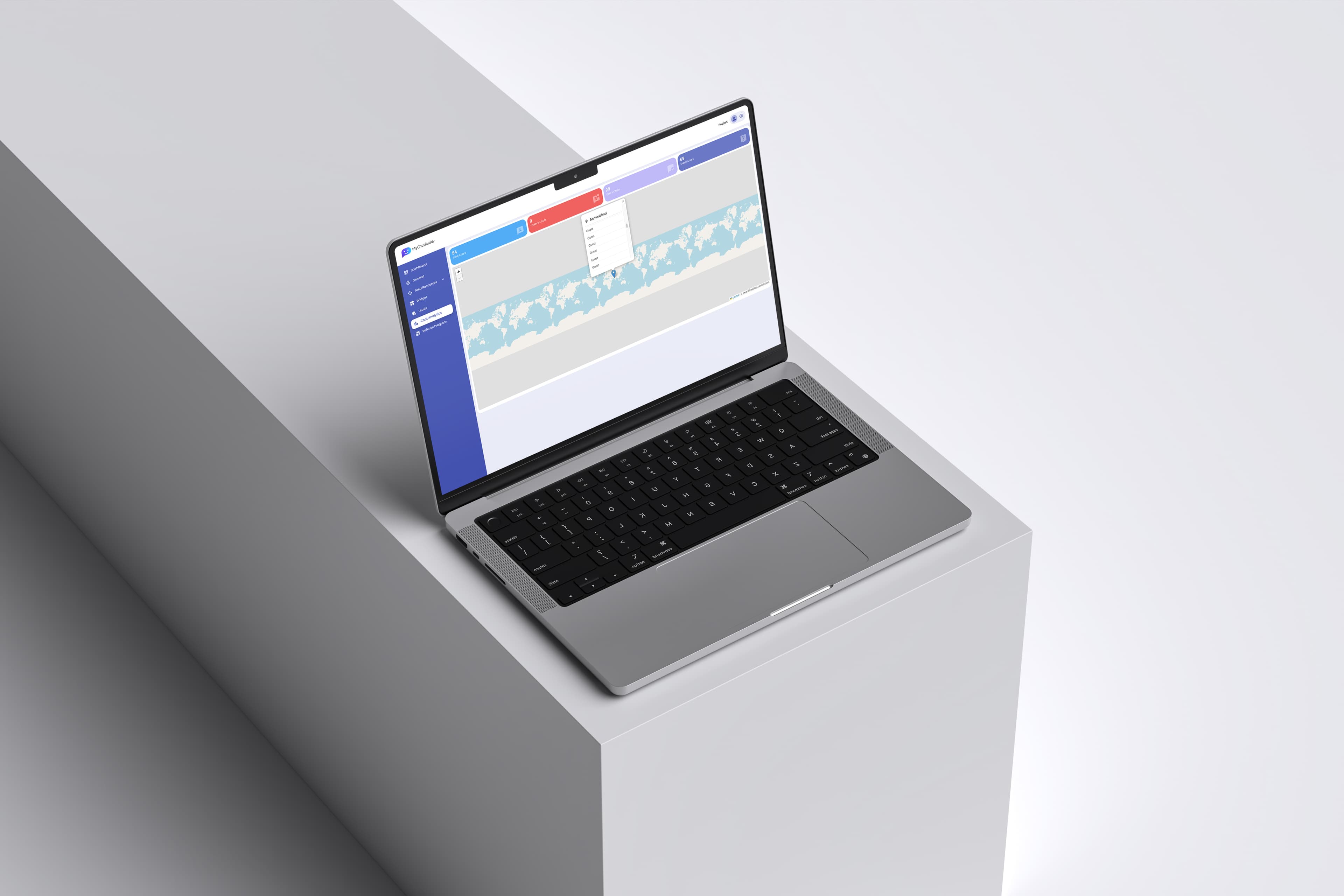 Leads and analytics screen preview