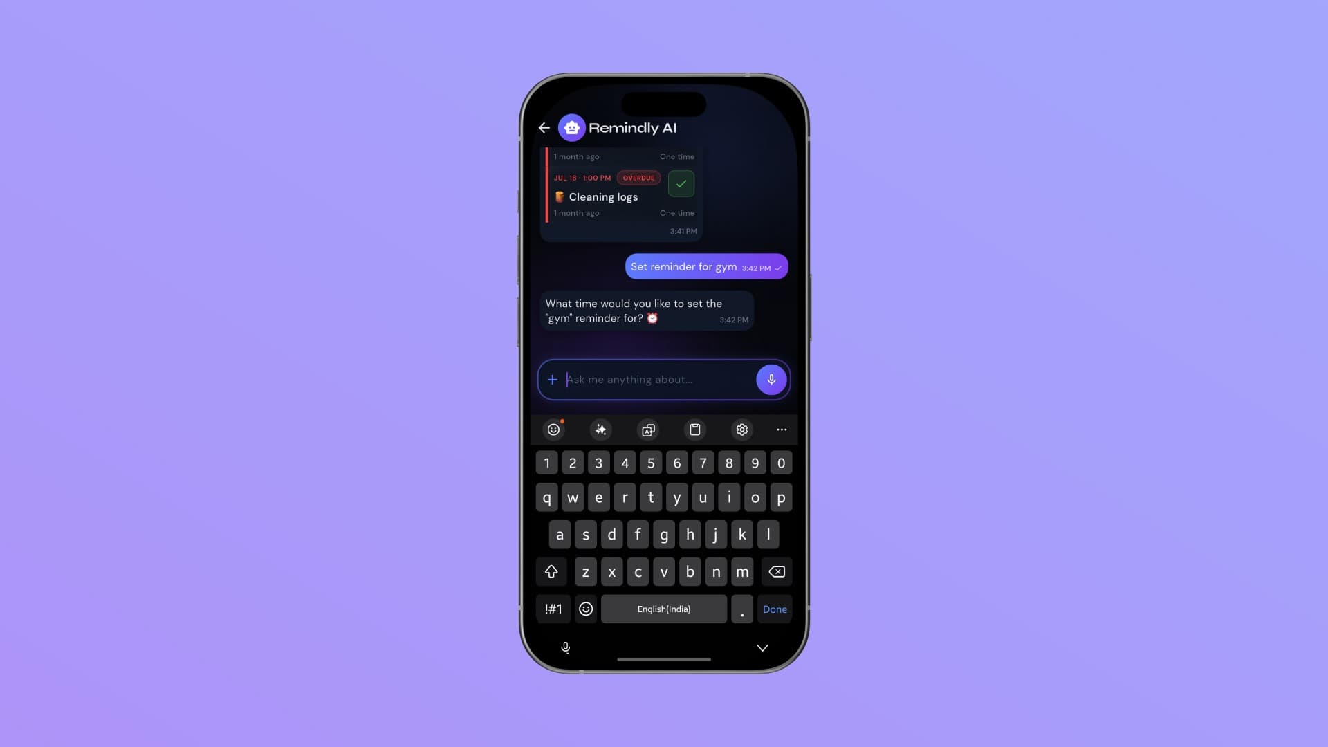Quick add screen preview